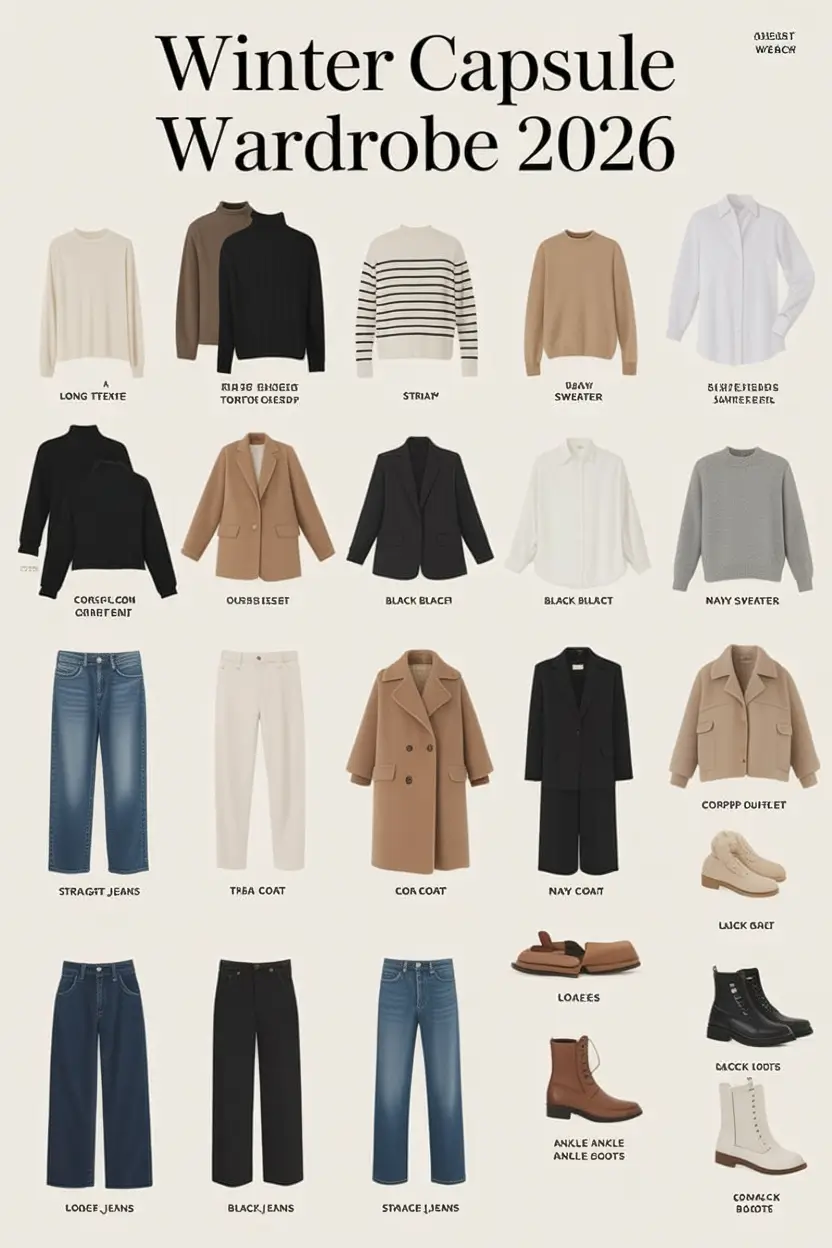 Capsule Wardrobe Outfit Ideas 2026: Stylish & Minimalist Winter Looks