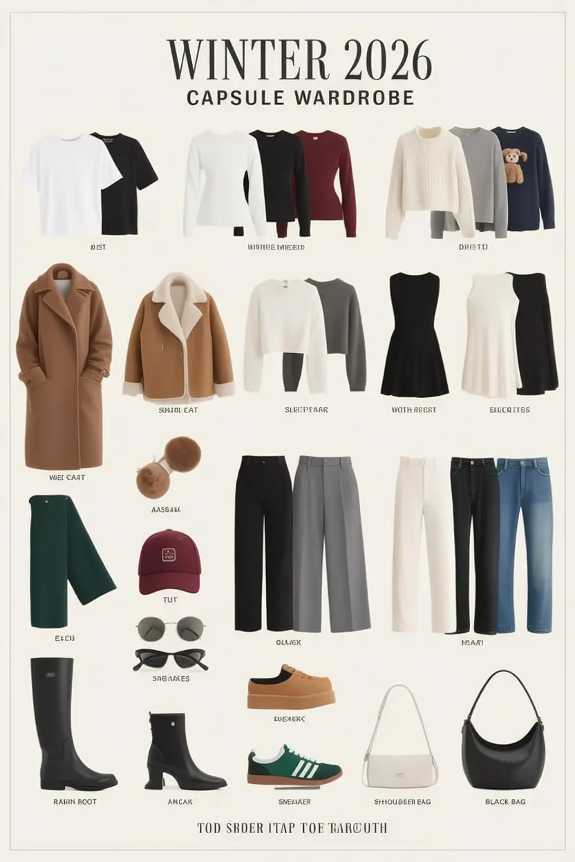 Capsule Wardrobe Outfit Ideas 2026: Stylish & Minimalist Winter Looks