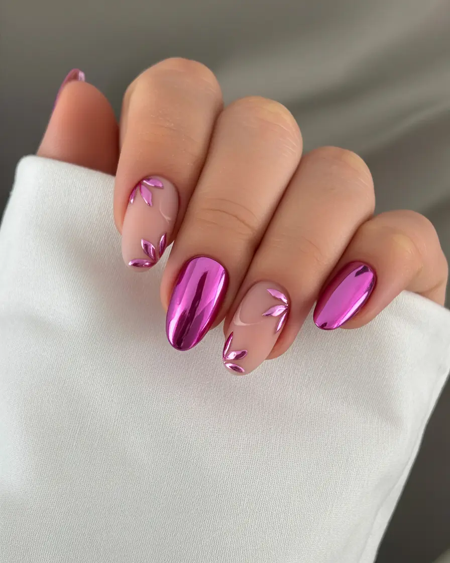 Modern Spring Pink Chrome Nails 2026: Trendy Pink Chrome Nail Ideas for the Season